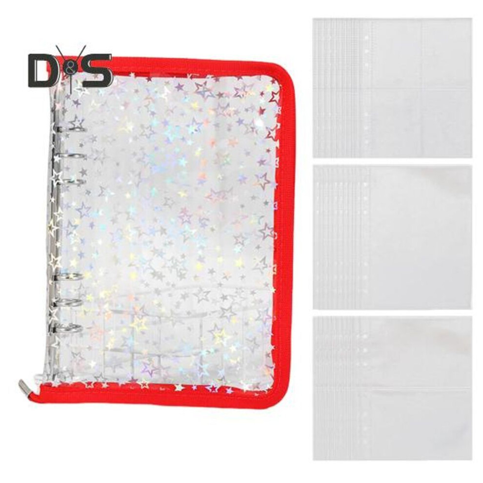 (as the picture, J) Sticker Organizer Binder A5 Loose-leaf Book Shell Glittery Cover Adjustable Design Reusable Sticker Book Collecting Album Holder Storage Display Book