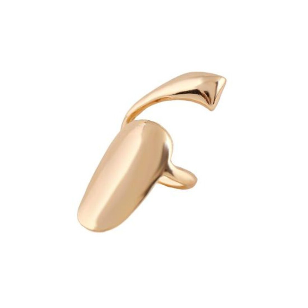 (golden) Fancy Trinket Luxury Nail Extension Band Fingertip Nail Ring Jewelry Accessory