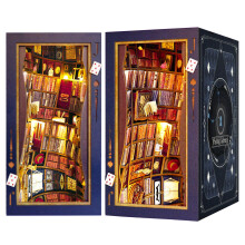 JOOHOUR Kit DIY Book Nook Alice n ?ara Minunilor Dollhouse Miniatura Booknook Raft Insert Decor Alley 3D Puzzle din lemn Suport car?i Model Kit
