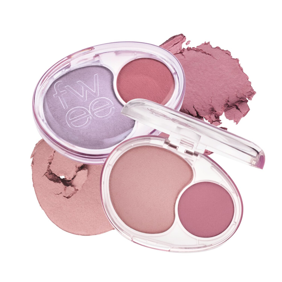 Fwee Mellow Dual Blush | Mv02 Icy Cupid | Dual Color Jelly Texture 12 Colors Longwear Long-Lasting | 7.2G