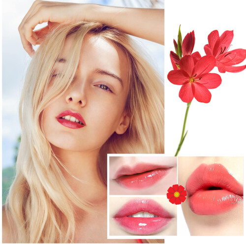 2 Πακέτο Crystal Flower Jelly Lipstick, Μαγικό Χρώμα Αλλαγής Λιπασμάτων 1