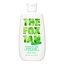 Die parfmfreie Rapid Tanning Elixir-Brunungsbeschleunigerlotion von Fox Tan fr dunklere und schnellere Brune, makellose Brune, vegan und tierv