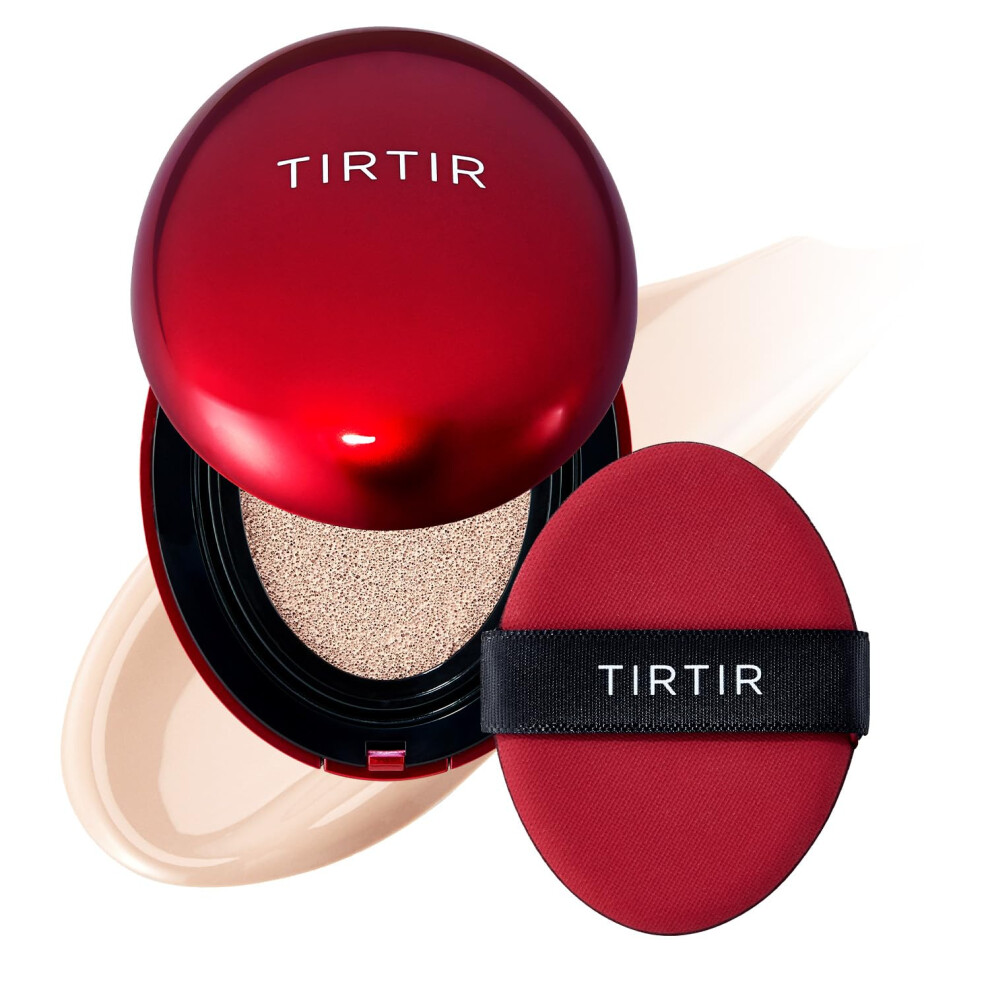 Tirtir Mask Fit Red Cushion Foundation | Japan's No.1 Choice For Glass Skin Long-Lasting Lightweight Buildable Coverage Semi-Matte (15C Fair Porce