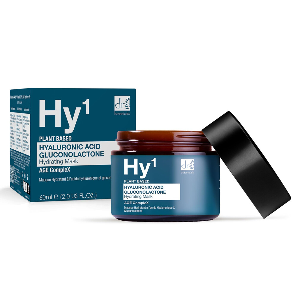 Dr Botanicals Hyaluronic Acid & Gluconolactone Hydrating Anti-Aging Facial Mask | Reduce Wrinkles Renew Gentle Exfoliate And Revitalize Skin With No