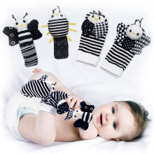 BABY K Baby Rammelaar Sokken & Pols Speelgoed (Set E) - Pasgeboren Speelgoed voor Babyjongen of -meisje - Hersenontwikkeling Baby Speelgoed - Hand- en
