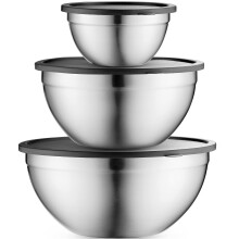Table Concept Melanger les bols avec des couvercles hermetiques en acier inoxydable en acier inoxydable Bowl pour le stockage de sauvegarde de l'