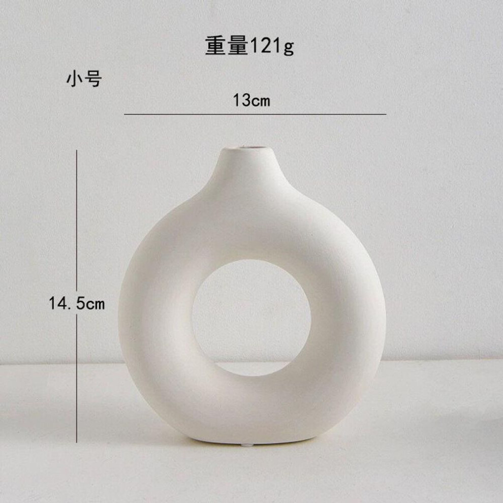 (white, S) Flower Vase Decoration Home Plastic Vase White Imitation Ceramic Flower Pot