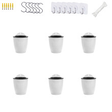 ORIMERC 6 csomag fehr ntzs falra akaszthat nvnytart ednyek fggoleges nappali falra szerelheto ltetogp beltri kltri nvny fali virg k