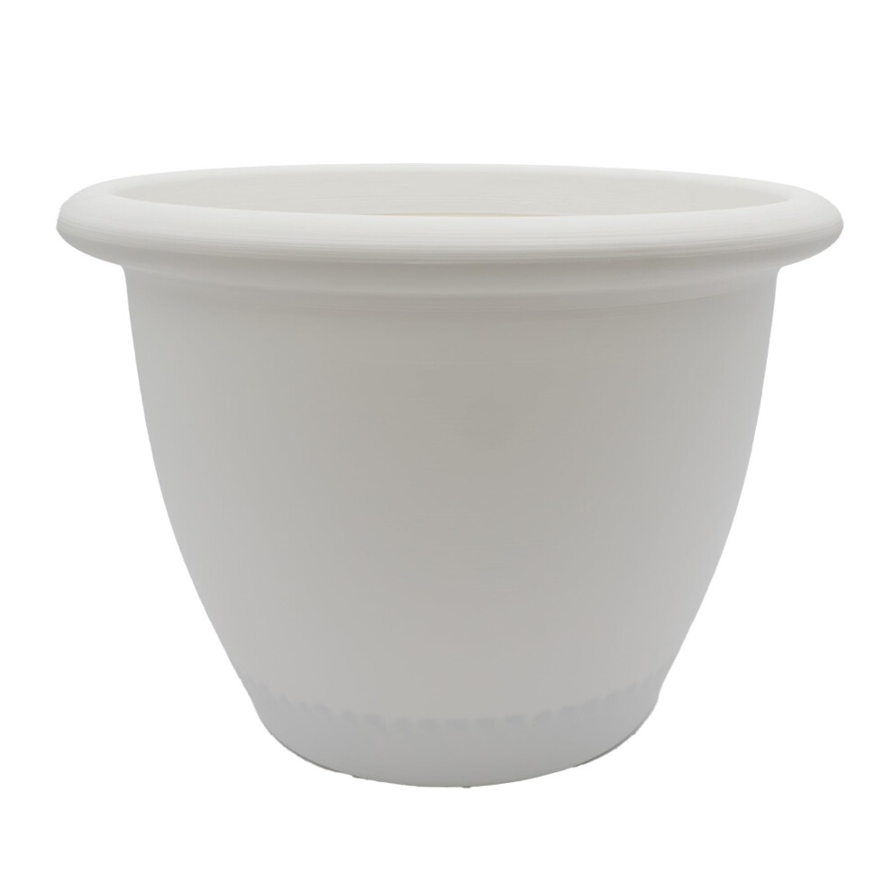 The HC Companies 14 Inch Sevilla Round Self Watering Planter  Decorative Lightweight Plastic Plant Pot for Indoor Outdoor Plant-image-OPC-PFS8XTP-NEW