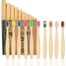 Sumshy 10 Color Kids bambus tandb?rster | BPA gratis bl?de b?rster Tr?b?rster | Milj?venlig bionedbrydelige og komposterbare kul tandb?rster - Ec
