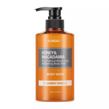 Kundal Nature Honey & Macadamia Natural Moisturizing Body Wash [Amber Vanilj] Djupnring Natural Extracts Blend 10 000 ppm Honung Sker fr alla