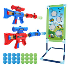 SpringFlower Schietspel Speelgoed voor 5, 6, 7, 8, 9 en 10+ Jaar Jongens 2-pack Foam Ball Popper Luchtpistool met Staand Schietdoel 24 Foam Ballen Ide