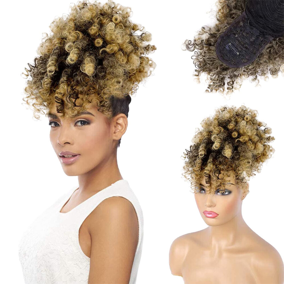 Fï¿½Rtrollade Stilar Unisex Not,Specified Entranced Styles Drawstring Ponytail With Bangs Afro Puff Ponytail Extensions For Women Short Curly Puff Ponytail With Bangs Clip In Wrap Up