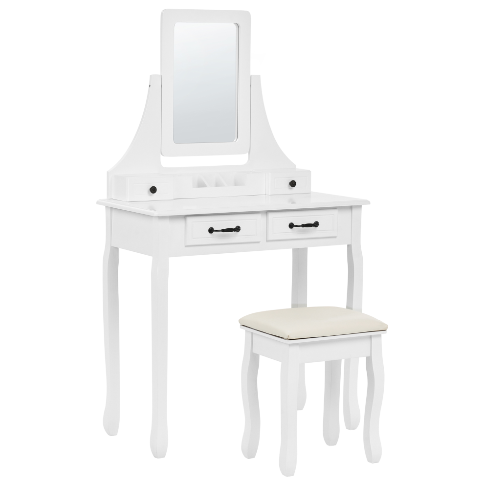 Dressing Table with Mirror and Stool RAYON White