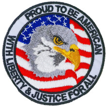 Graphic Dust SUA SUA Flag Flag Eagle Mndru ca sunt American Brodated Fier pe Patch cu Liberty Justice pentru toate Statele Unite ale Americii