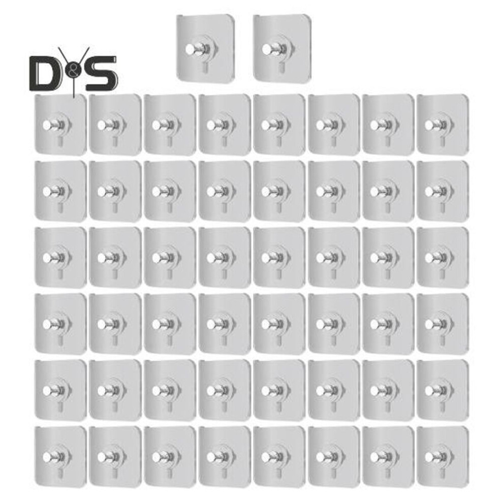 50Pcs Self Adhesive Hooks 11lbs Load Capacity Strong Stickiness Easy Installation Towels Keys Holders Kitchen Storage Hangers