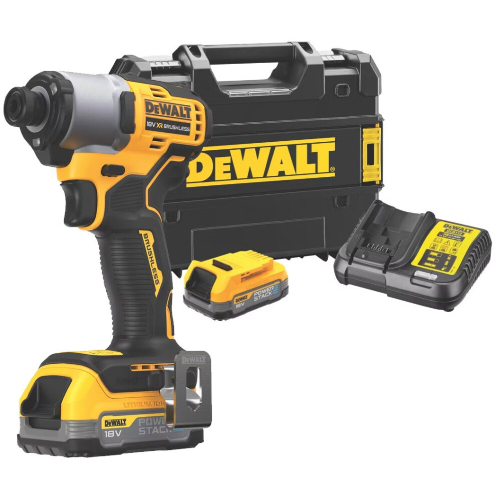 Dewalt DCF840E2T 18v XR Brushless Powerstack Impact Driver + 2 x Batteries