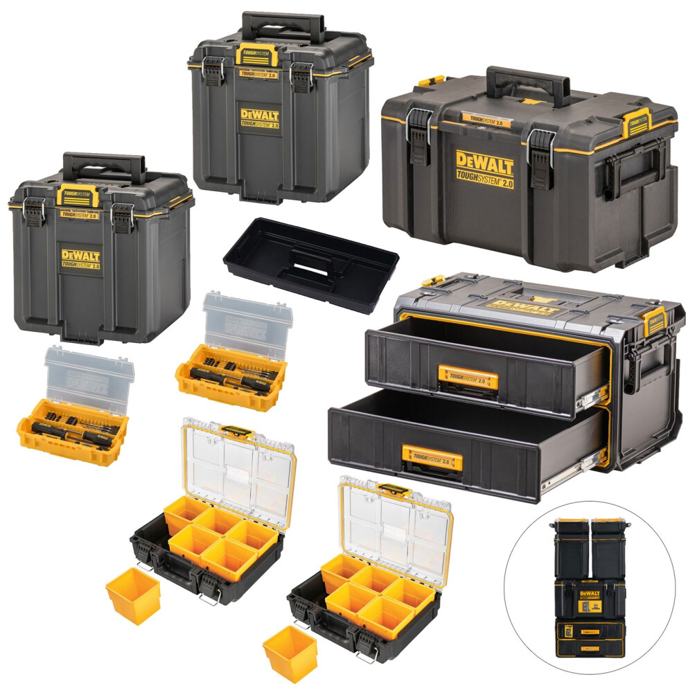 Dewalt DWST83529-1 Toughsystem 2 Drawer Toolbox 2 Half Case + Organisers + DS300