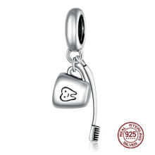 (CQC1597) Sterling Silver Animal Cat Charm Pendant Heart Family Ladybug Bee Beads Fit Original Bracelet DIY Jewelry For Women