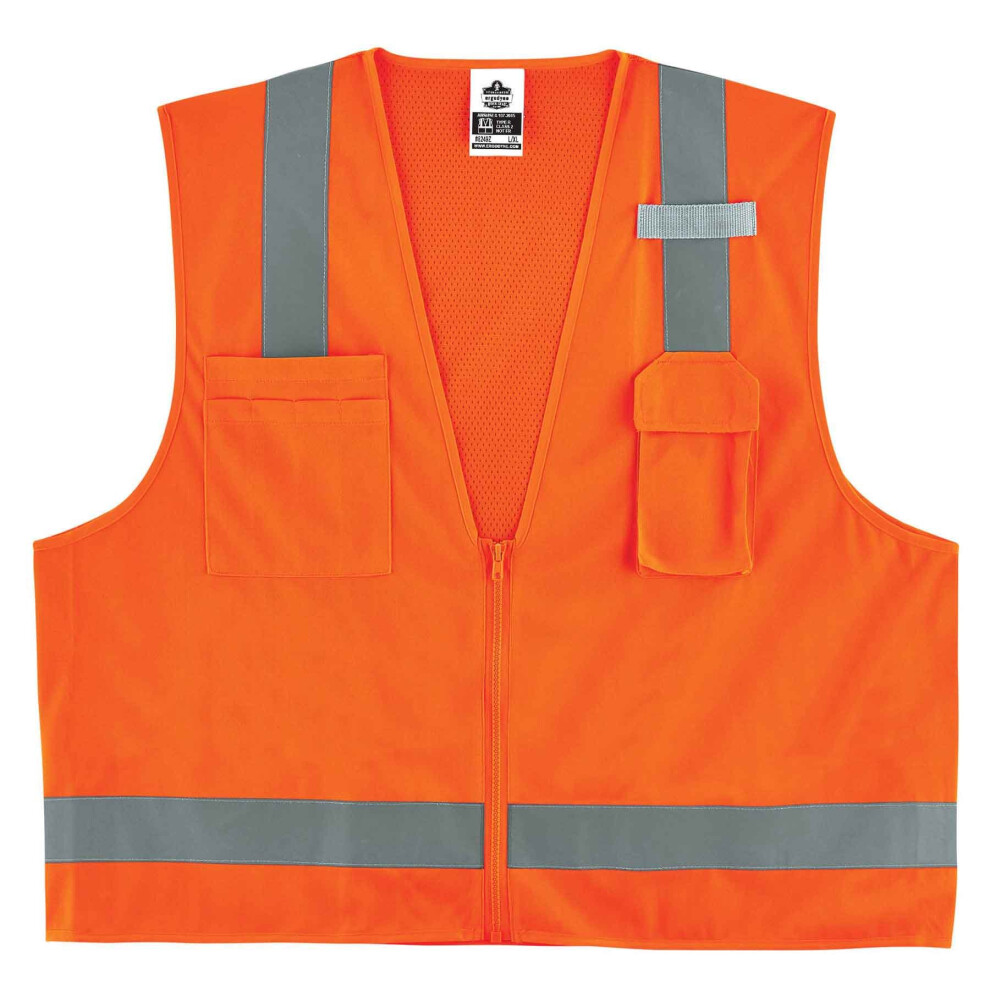 Ergodyne Glowear 8249Z Ansi Economy Orange Surveyors Reflective Safety Vest 2XL/3Xl 720476240174