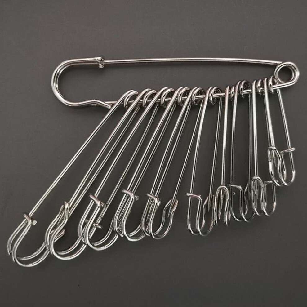 (silver, 75mm, 1 piece) Oversized Thick Safety Pin Brooch For Sweaters & Cardigans