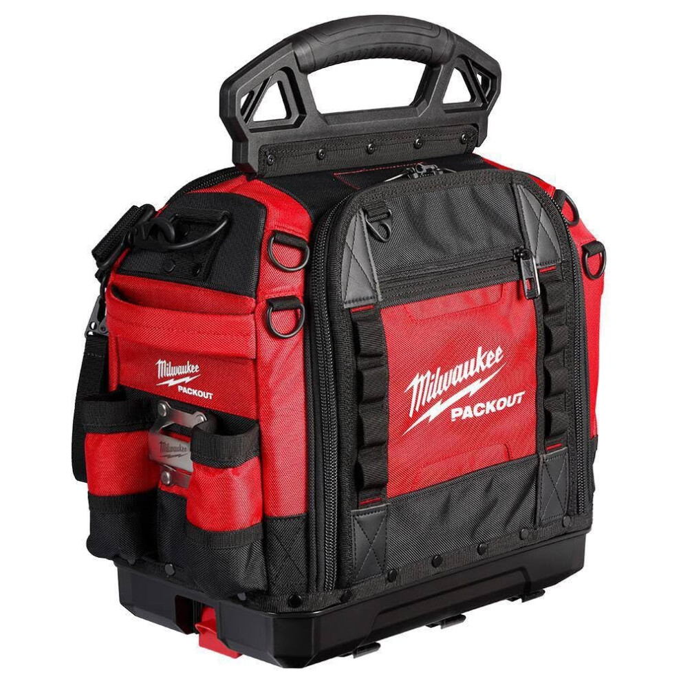 Milwaukee PACKOUT 15 in. Structured Tear Resistant Layered Material Tool Bag w/Storable Padded Shoulder Strap - 48-22-8316