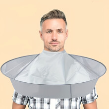 Verstellbarer und faltbares Haarschneidemape - klarer Plastiksalon - Langlebiges hygienisches Design, Friseurumhang, EasyClean -Material