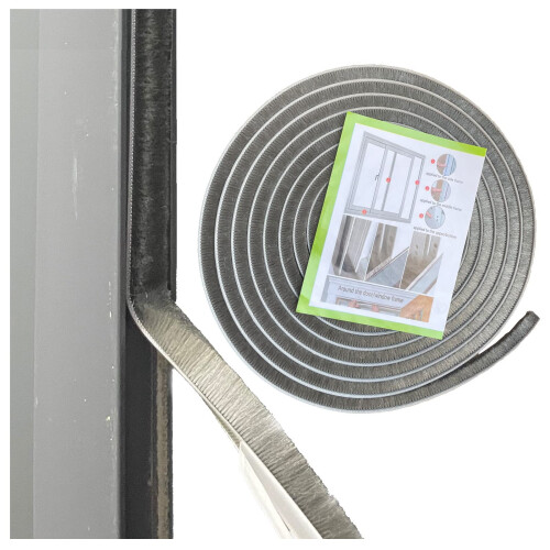 Vedao autoadesiva para remoo de intempries de pilha para janelas deslizantes e molduras de portas 16,5 ps x 11/32 polegadas cinza