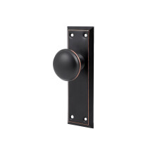 newliplace 2 Pack Vintage Single Sided Dummy Door Knobs Interior Antique Long Plate Dummy Door Knobs in Oil Rubbed Bronze