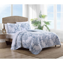 Tommy Bahama - Twin Quilt Set, omkeerbaar katoenen beddengoed met bijpassende kussensloop, superzacht beddengoed (Kayo Blue Twin)
