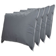 ForPro Professional Collection Premium Waterproof Pillow Protectors Standard Size Pillow Cases with Zipper Cool Grey 4-Count