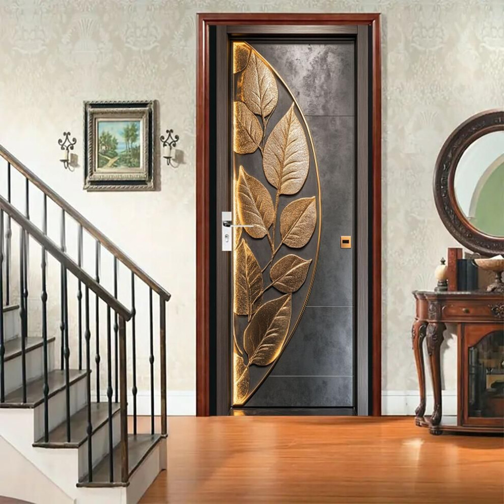 (40x120cm) Vibrant Abstract Art Door Sticker - Self-adhesive, Removable Wall Decal For Bedroom, Living Room, Bathroom - Modern Retro Style Home Decor