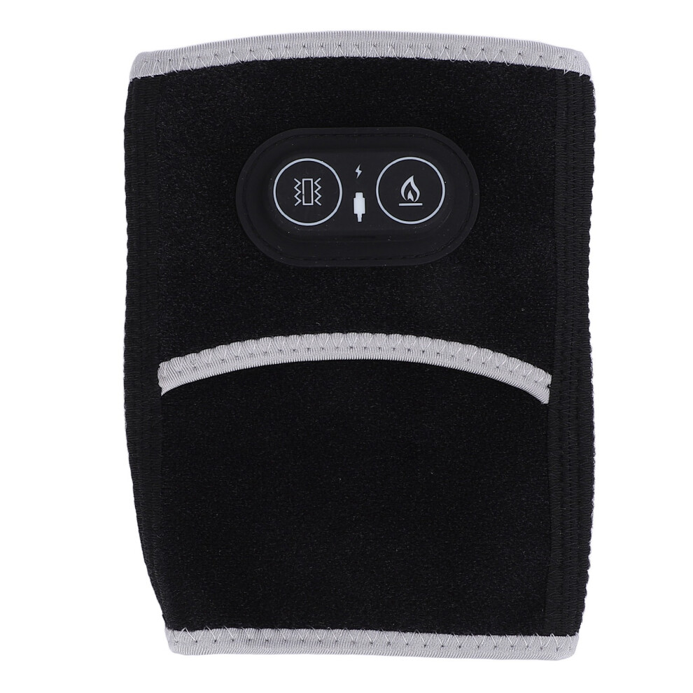 Black Elbow Heating Pad Wrap 3 Heating Levels Adjustable Hook Loop Fastener Vibration Heated Arm Brace