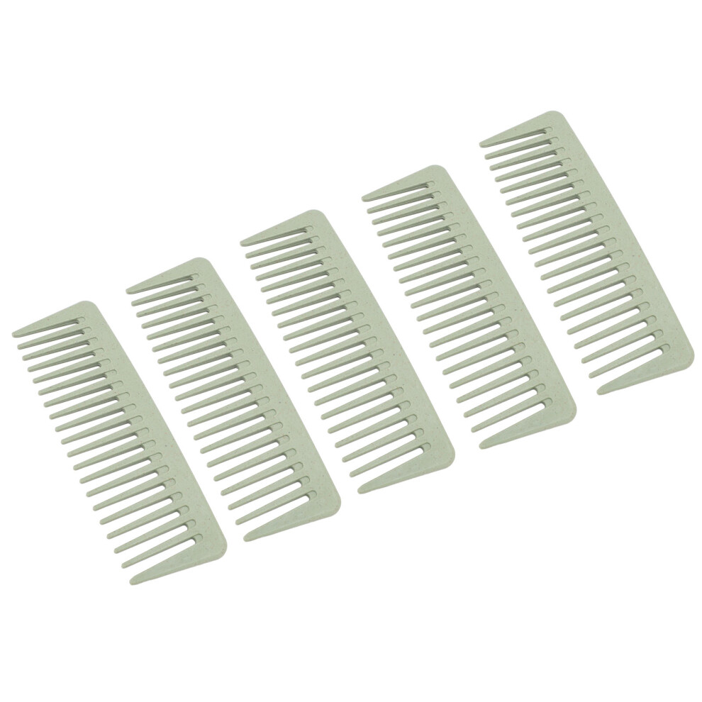 Unisex 10Pcs Wide Tooth Comb Wheat Stalk Portable Ergonomic Hair Styling Grooming Detangling Comb For Home Travel Salon