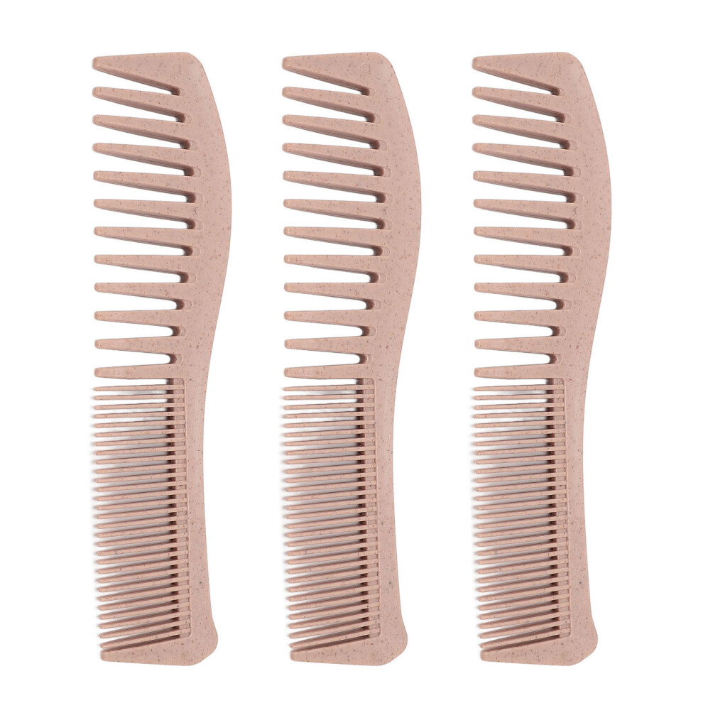 Unisex 10Pcs Wide Tooth Detangling Comb Ergonomic Portable Wheat Straw Small Hair Detangler Combs For Home Travel Salon