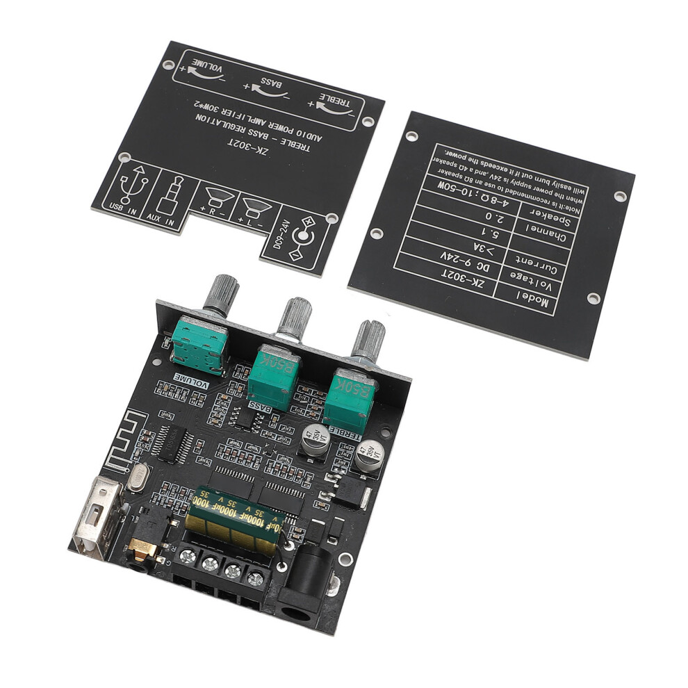 Zk 302T Digital Amplifier Module Bluetooth 5.1 Tpa311d2 Chip 2.0 Channel 30W X 2 Aux Usb App Support Power Amp Module 9481296796982