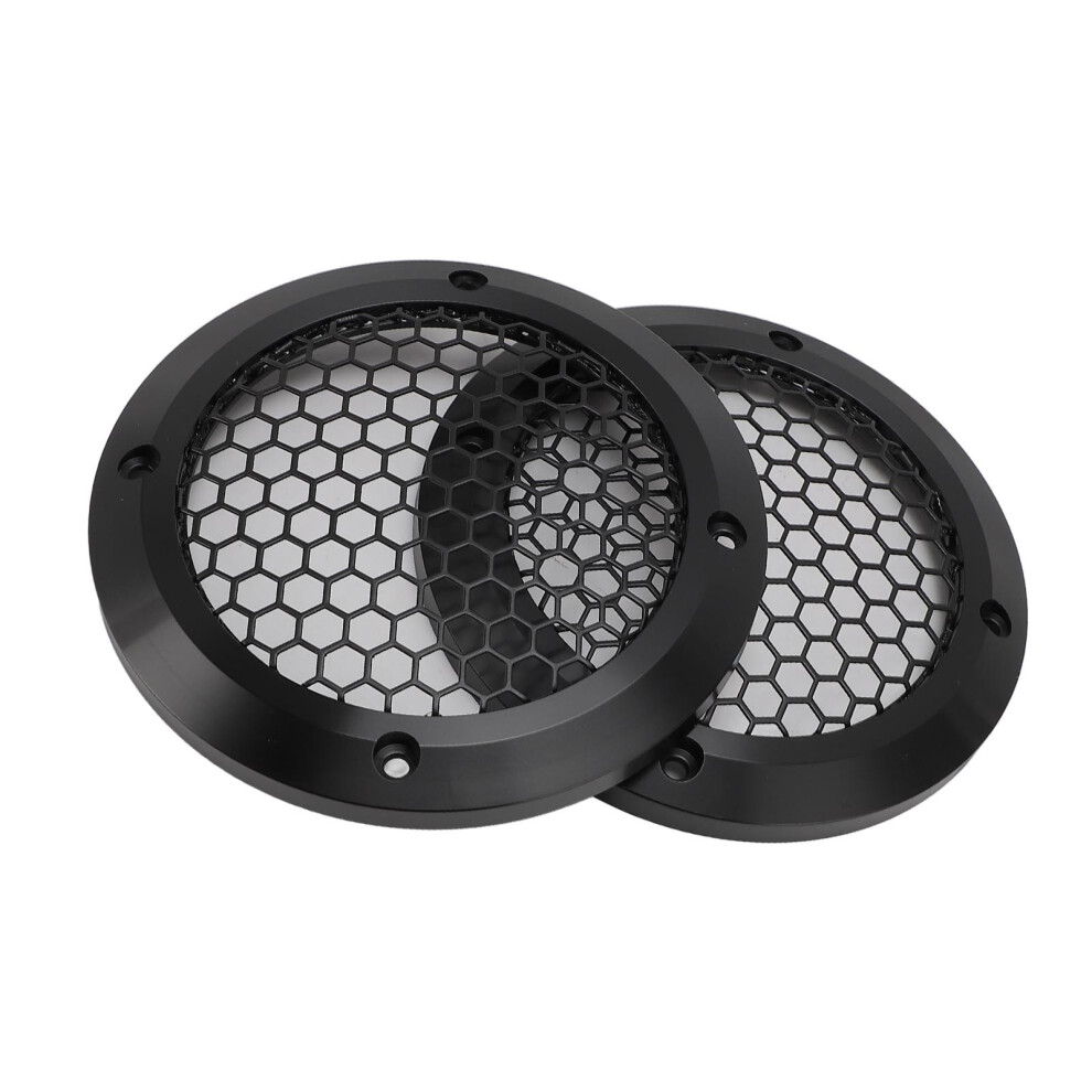 2Pcs Speaker Covers Round Speaker Grill Mesh Decorative Subwoofer Car Speaker Grill Protector With 8 Screws Od 125Mm Black 7601296800430