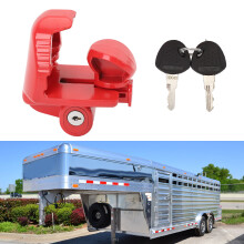 Trailer Hitch Lock with Keys High Security Heavy Duty Universal Fit RV Coupler Lock for 1 7/8inch 2inch 2 5/16inch Couplers Red