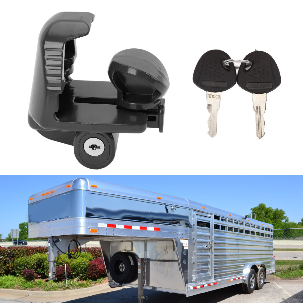 Trailer Hitch Lock With Keys High Security Heavy Duty Universal Fit Rv Coupler Lock For 1 7/8Inch 2Inch 2 5/16Inch Couplers Black 5021296802258