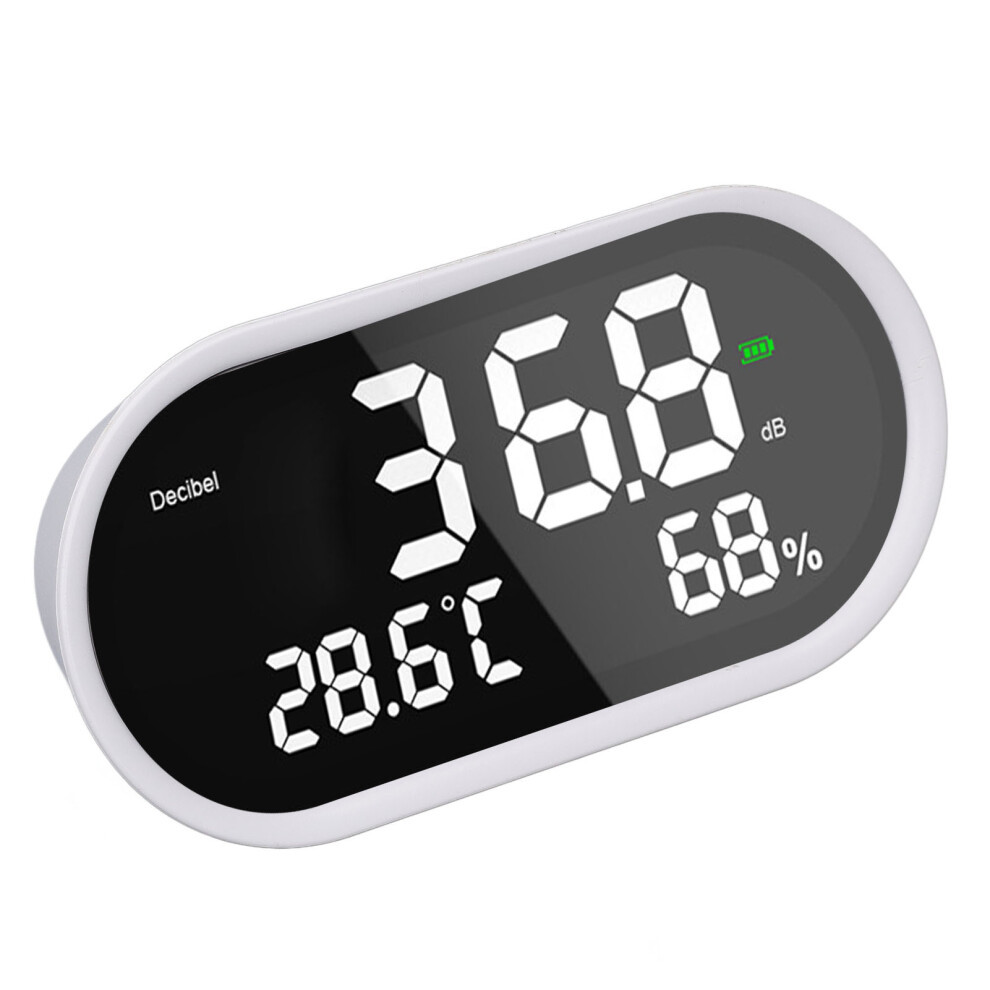 Digital Decibel Meter LCD Display High Accuracy Desktop Temperature Humidity Sound Level Meter for School Hospital Temple 1A 2A 5V USB