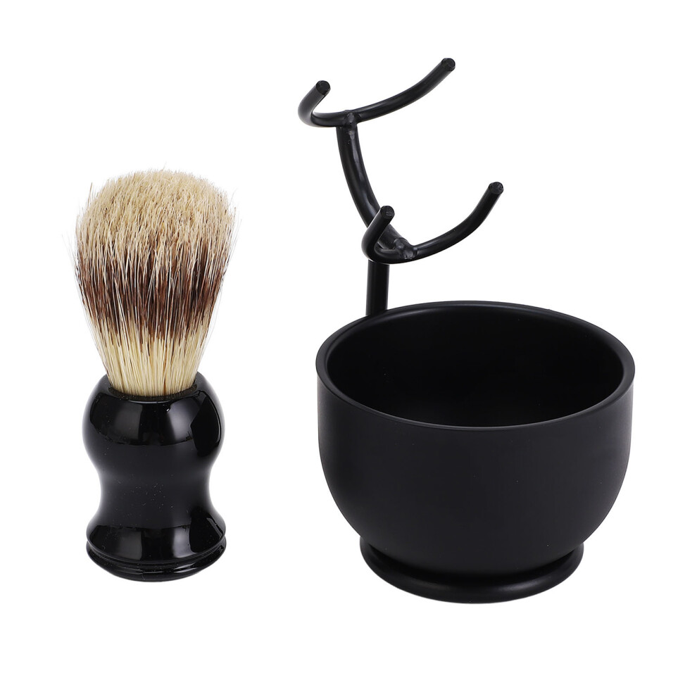 Shaving Soap Bowl Stand Brush Set Men Facial Hair Grooming Set for Barbershop Home Salon
