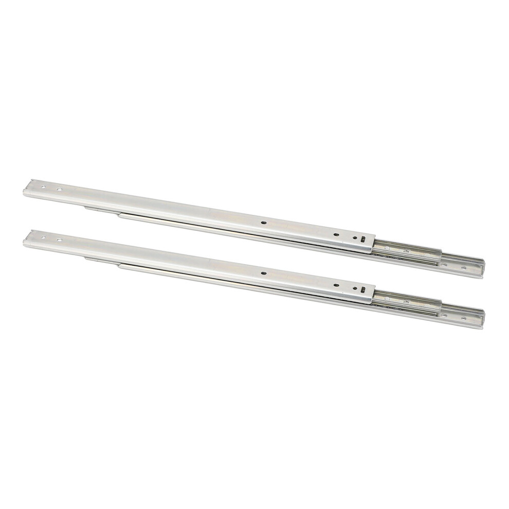 2 Pcs Drawer Slide 350Mm Length 27Mm Width 3 Fold Full Extension Side Mount Double Layer Ball Bearing Drawer Slide 4601296806220