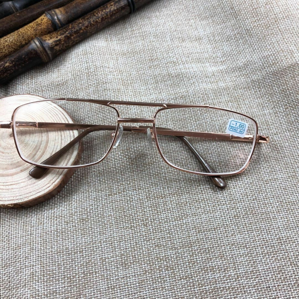 (+1.00, Gold(Non-photochromic)) Mens Womens Photochromic Transition Reading Glasses Metal +1.0 1.5 2.0 2.5 3.0 3.5 4.0 Readers