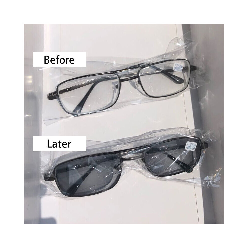 (+1.00, Gray(Photochromic)) Mens Womens Photochromic Transition Reading Glasses Metal +1.0 1.5 2.0 2.5 3.0 3.5 4.0 Readers