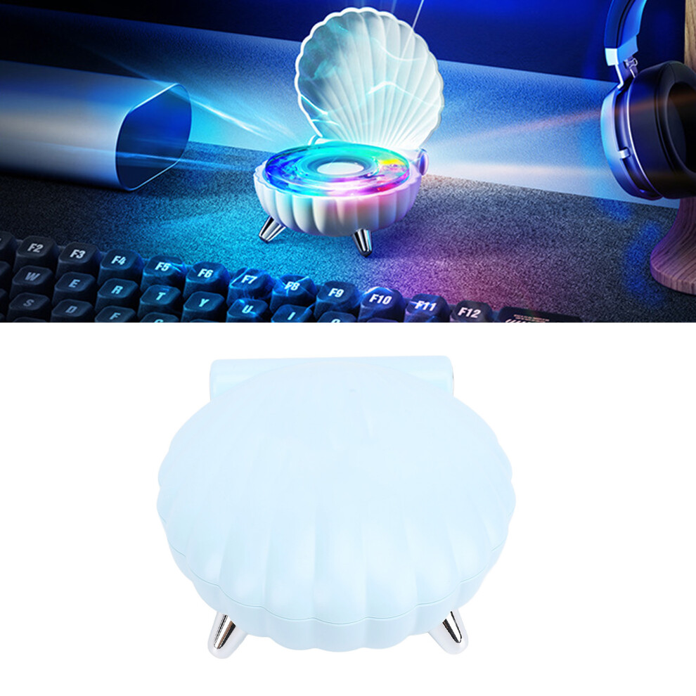 Bluetooth Speaker Unique Seashell Shape Stereo Speaker With Colorful Night 1200Mah For Bedroom Table Decoration Light/Blue 9401296809246