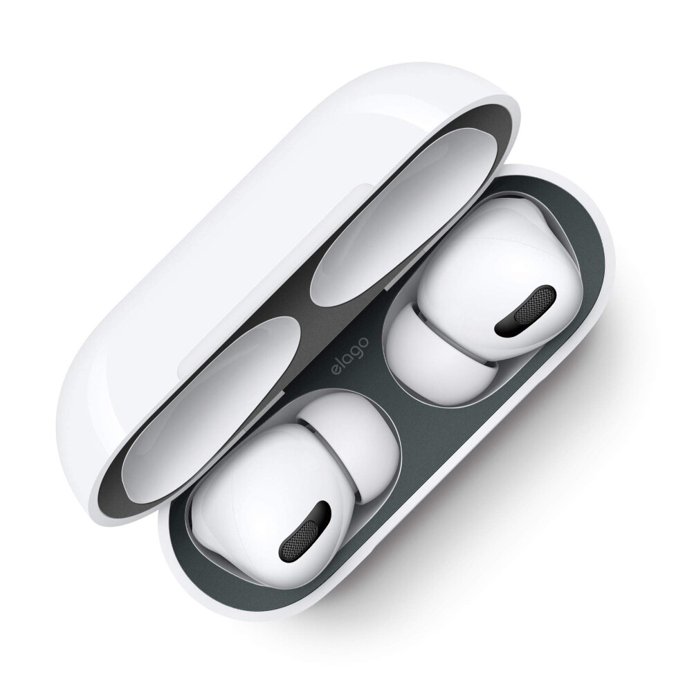 Elago Dust Guard Compatible With Airpods Pro (1&2) - Anti-Dust Film Protects From Iron/Metal Dust (1 Set Dark ) [Us Patent Registered] Grey 8809667657280