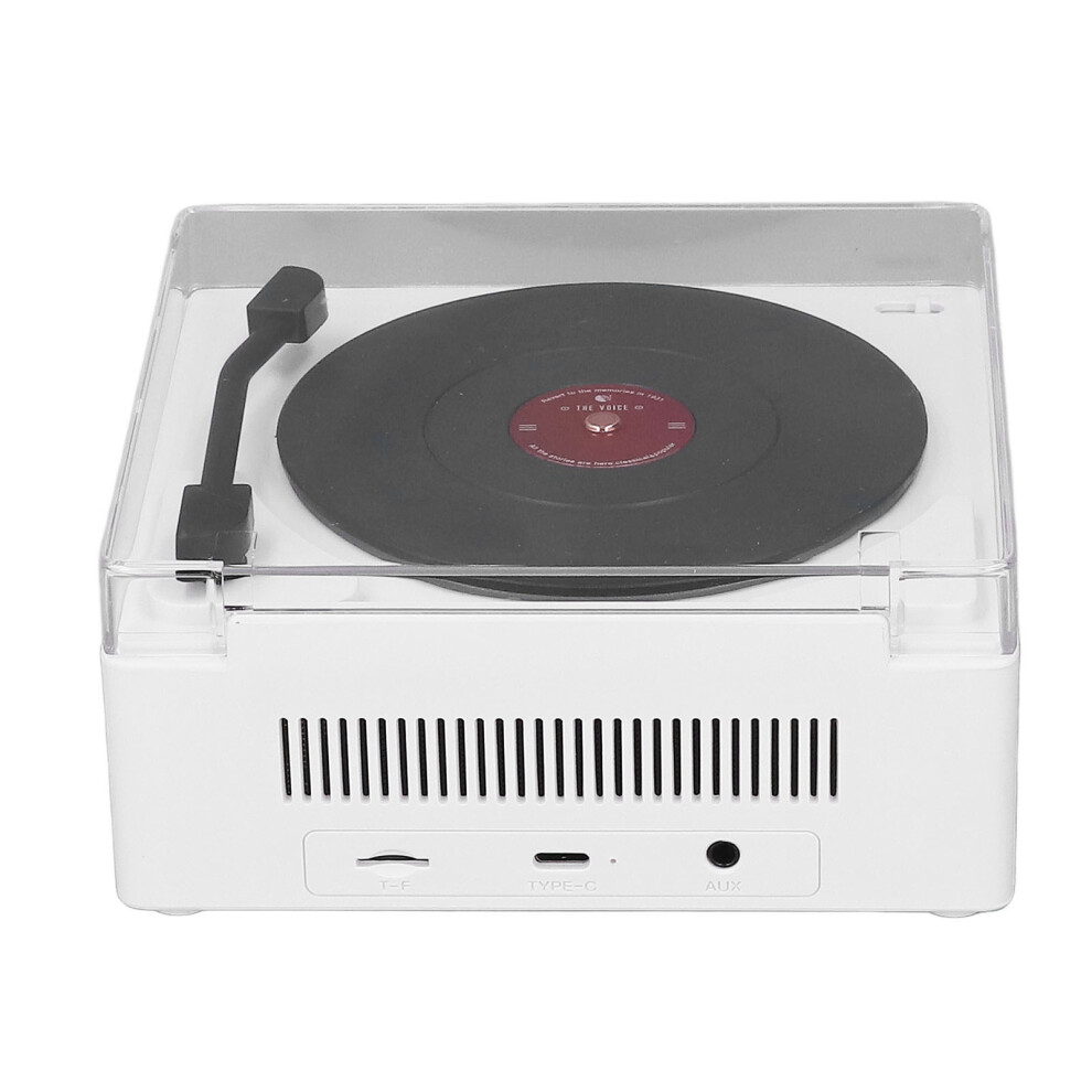Retro Bluetooth Speaker With Clock Charging Support Up To 32G Memory Card Soothe Small Record Speaker For Sleep Entertainment White 3611296818711