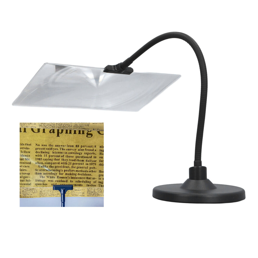 4X Magnifying Glass with Stand Flexible Gooseneck Weighted Base Large Page Magnifier for Low Vision Seniors Reading