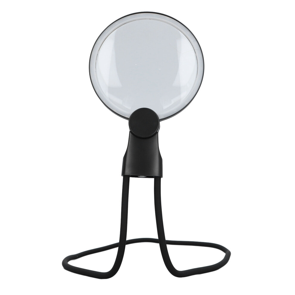 3X Neck Wear Magnifying Glass with Light Flexible Gooseneck Magnetic Suction Adjustable Brightness Round Shaped Neck Magnifier for Reading