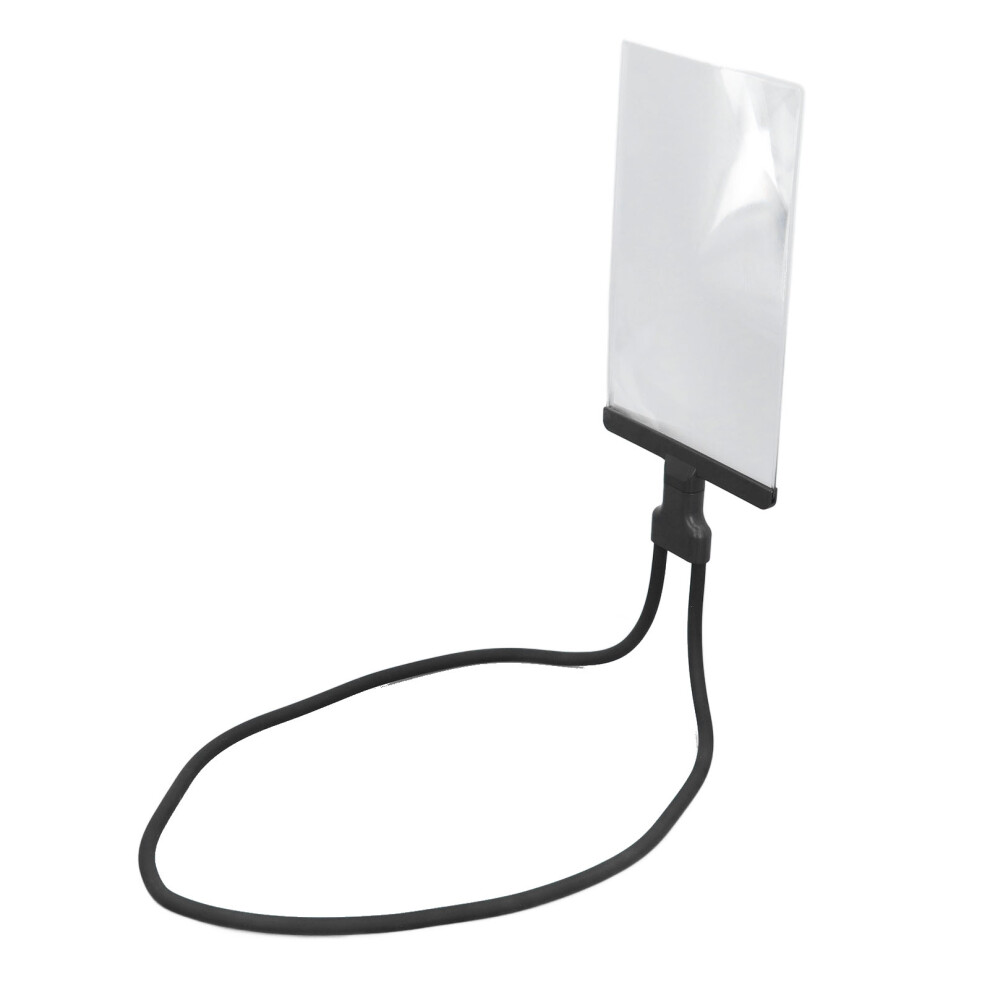 Black 4X Hanging Neck Magnifying Glass Flexible Gooseneck Large Page Magnifier For Reading Repair
